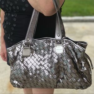 Michael Kors  silver shiny leather bag!
